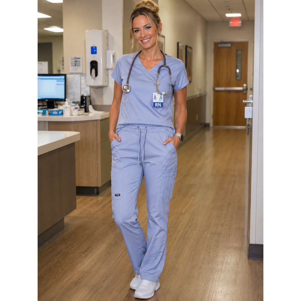 Greys Anatomy by Barco Scrub Pants Womens XXS Light Blue Cargo Pockets RN 50681